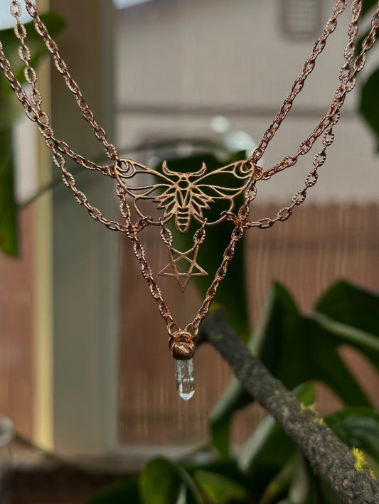 Elestial Crystal Copper Moth Choker