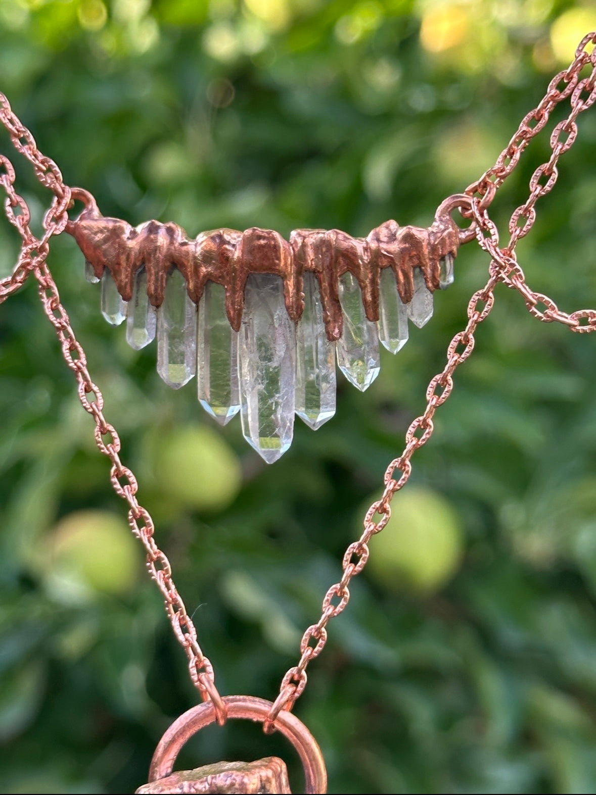 Quartz point Victorian choker necklace