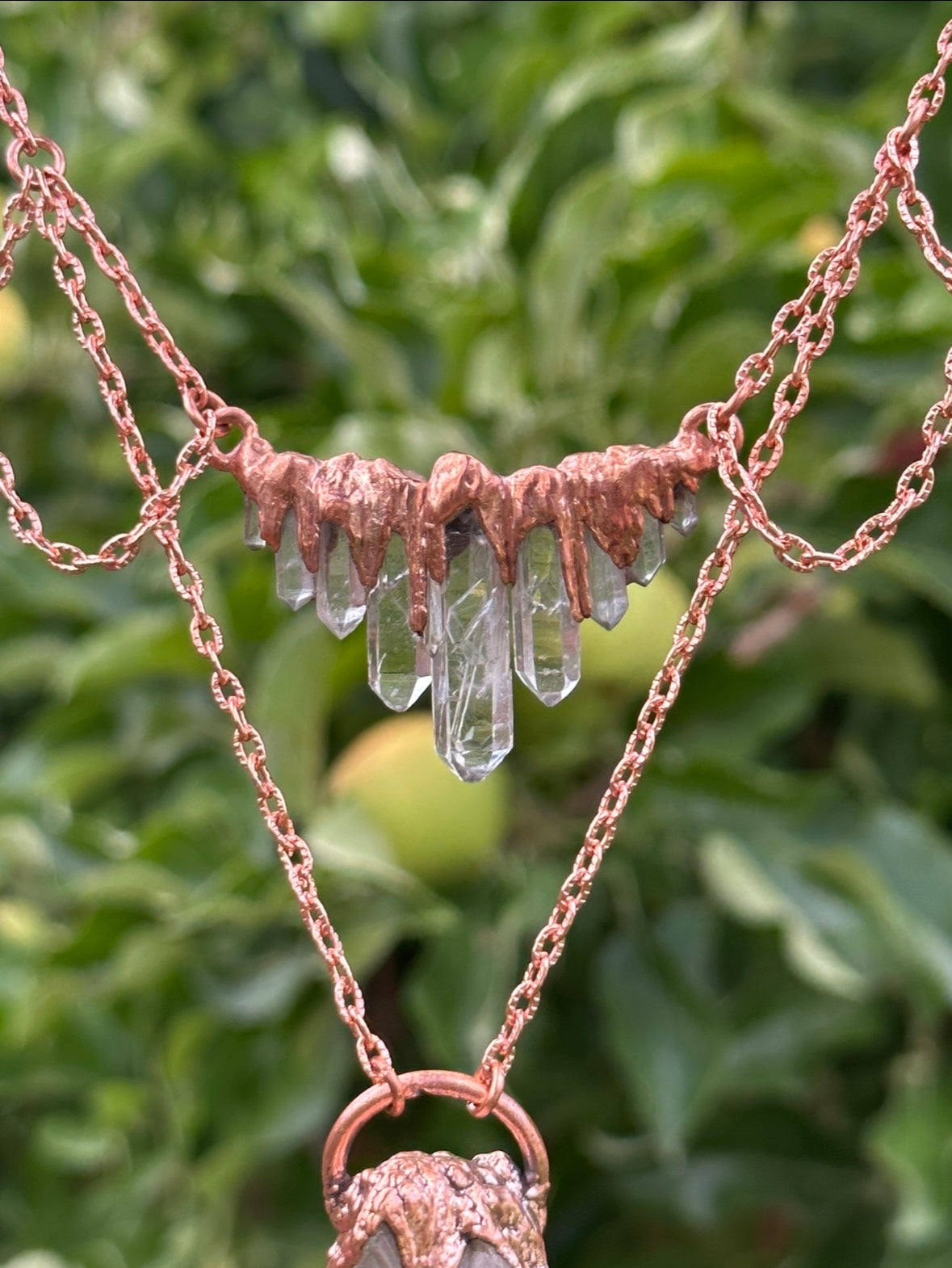 Quartz point Victorian choker necklace