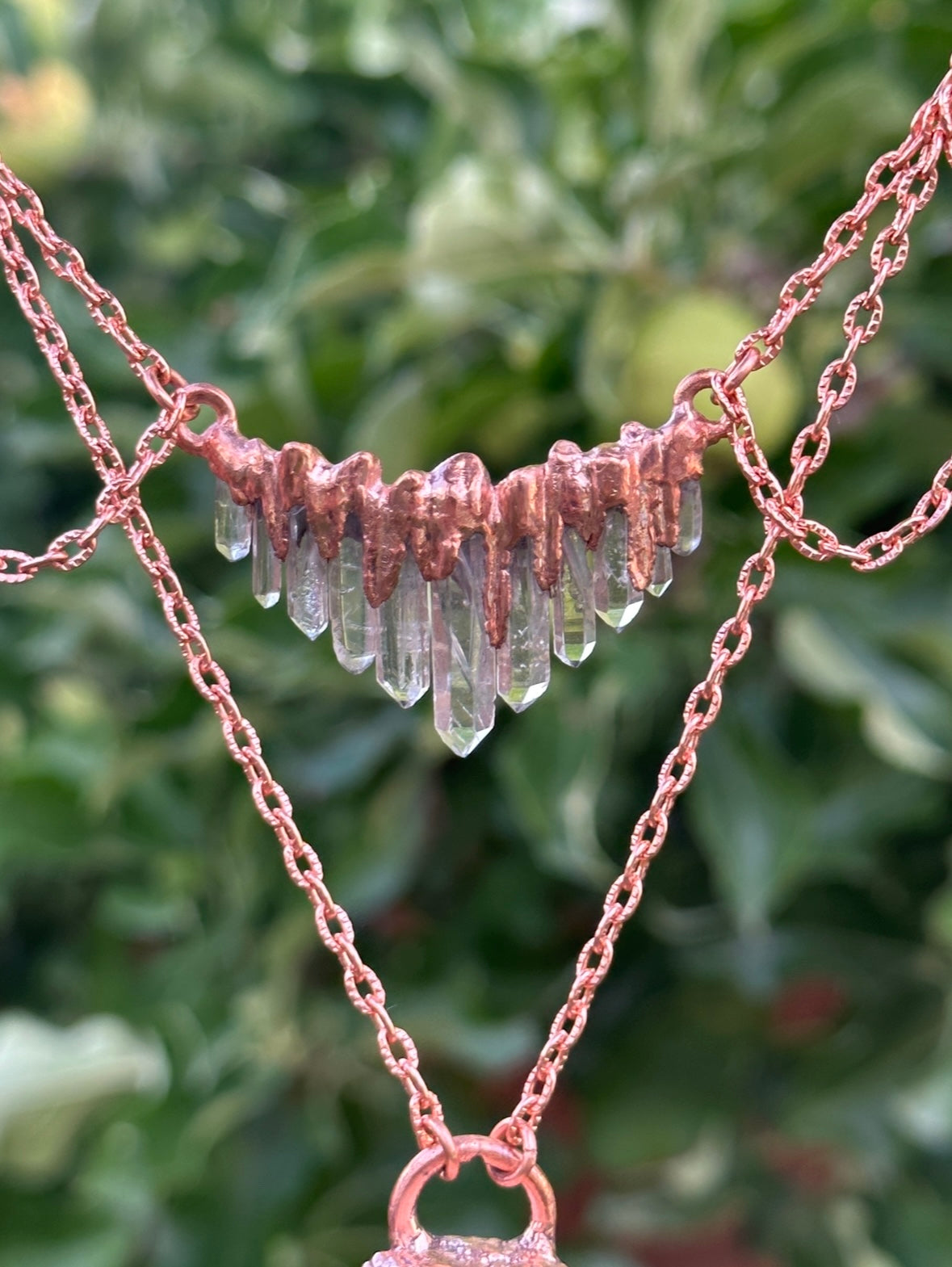 Quartz point Victorian choker necklace