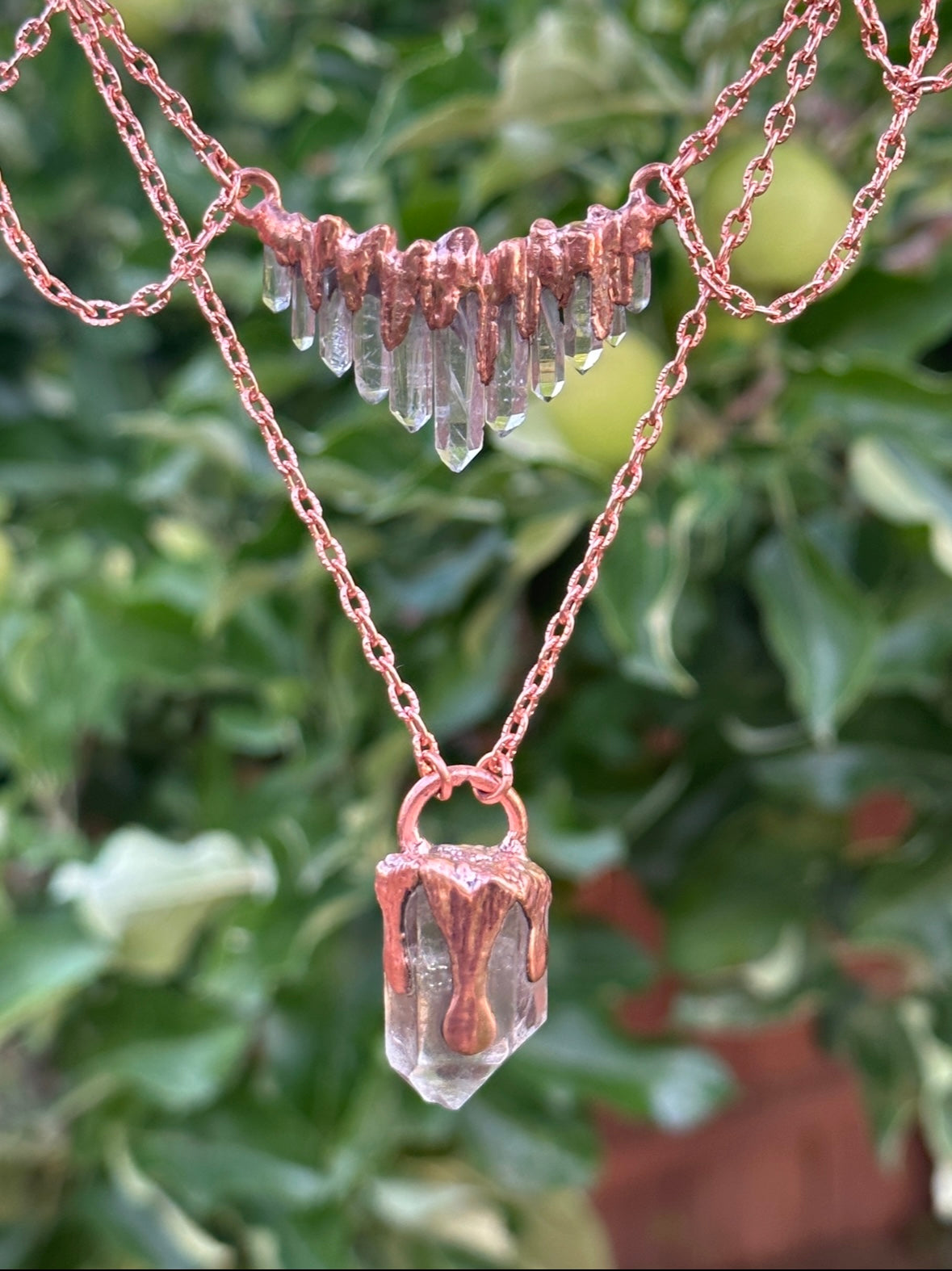 Quartz point Victorian choker necklace