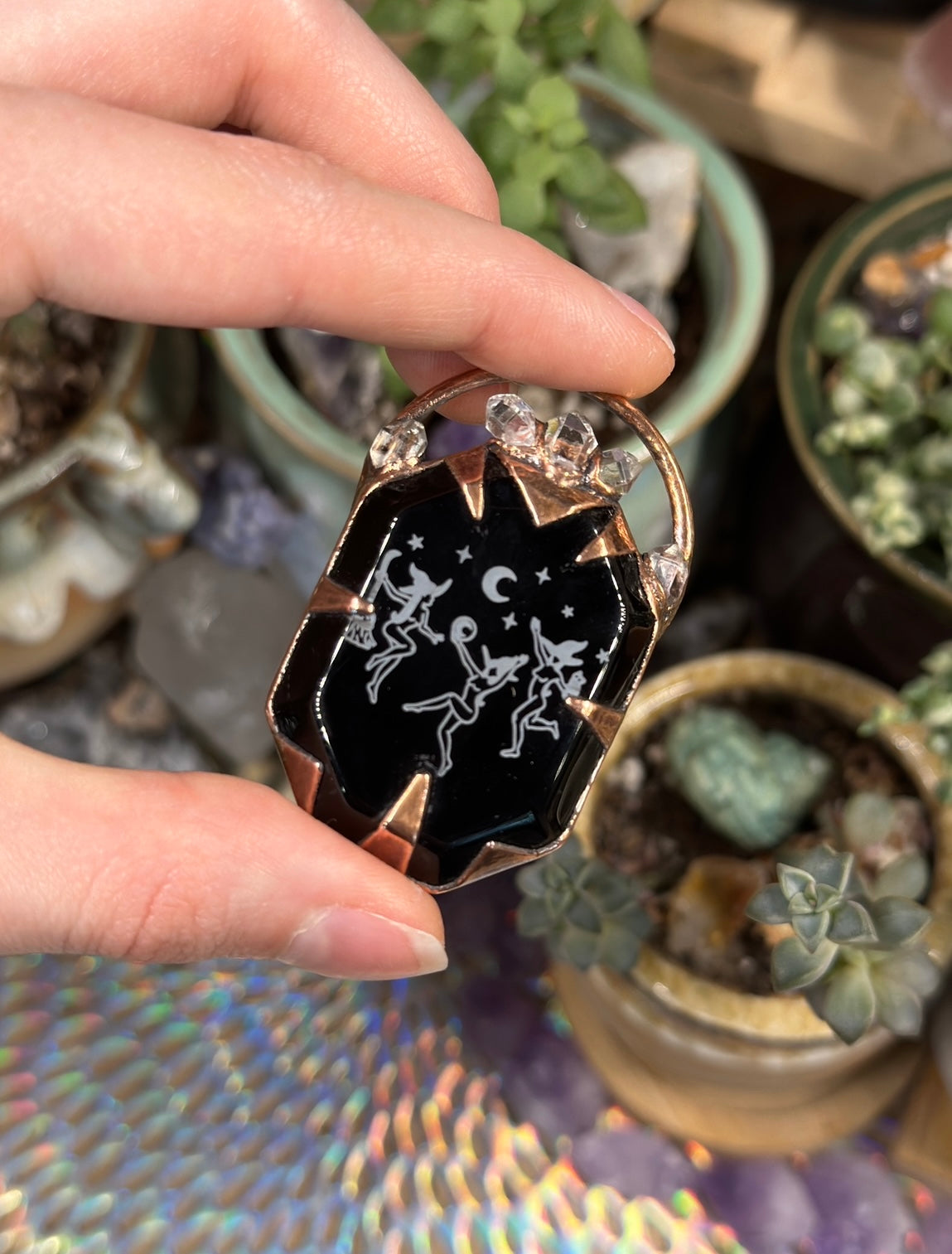 Witches coven electroformed pendant