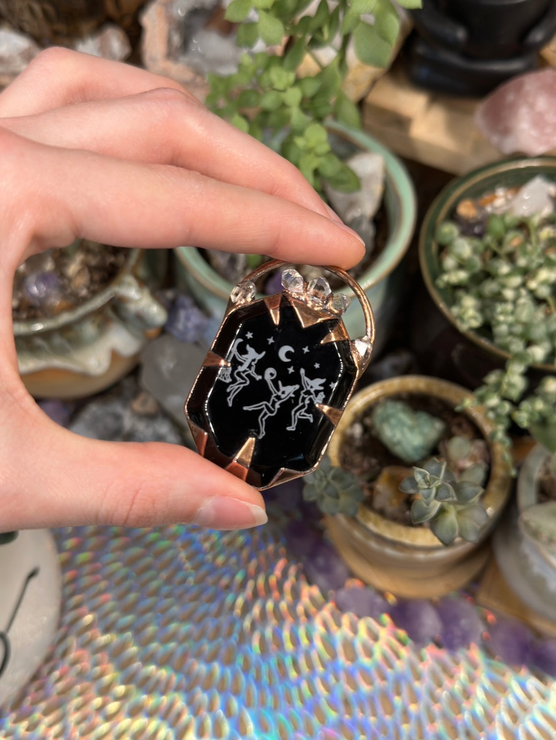 Witches coven electroformed pendant