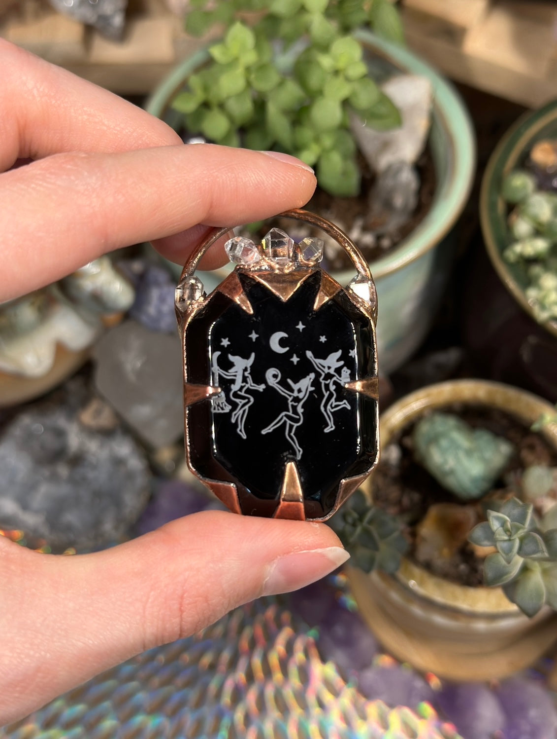 Witches coven electroformed pendant