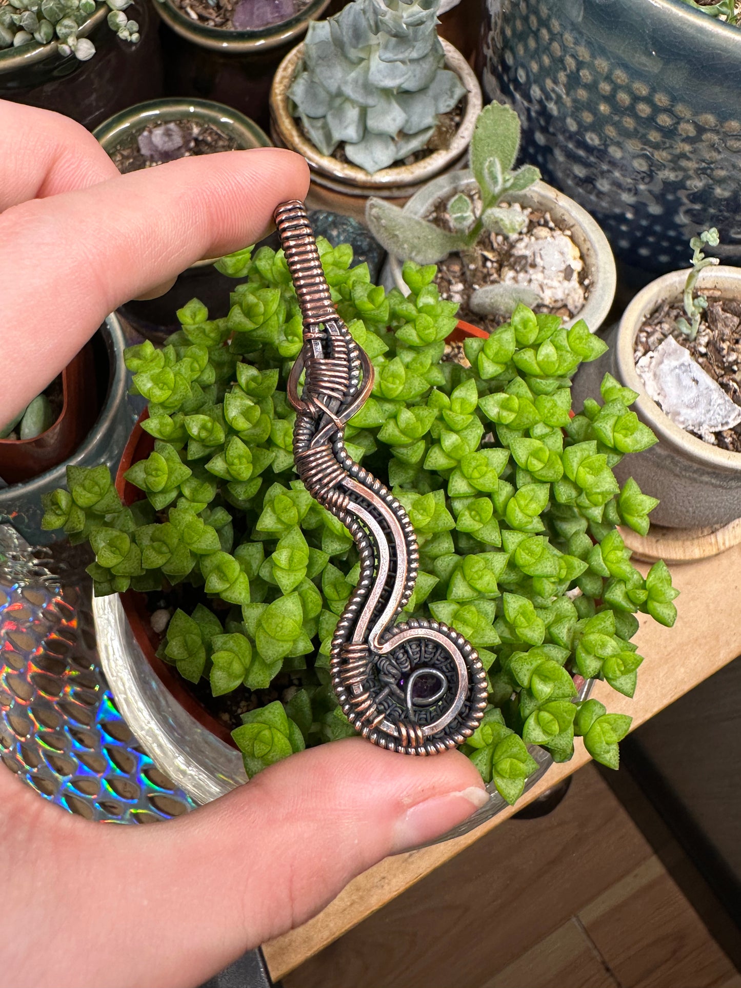 Amethyst snake amulet