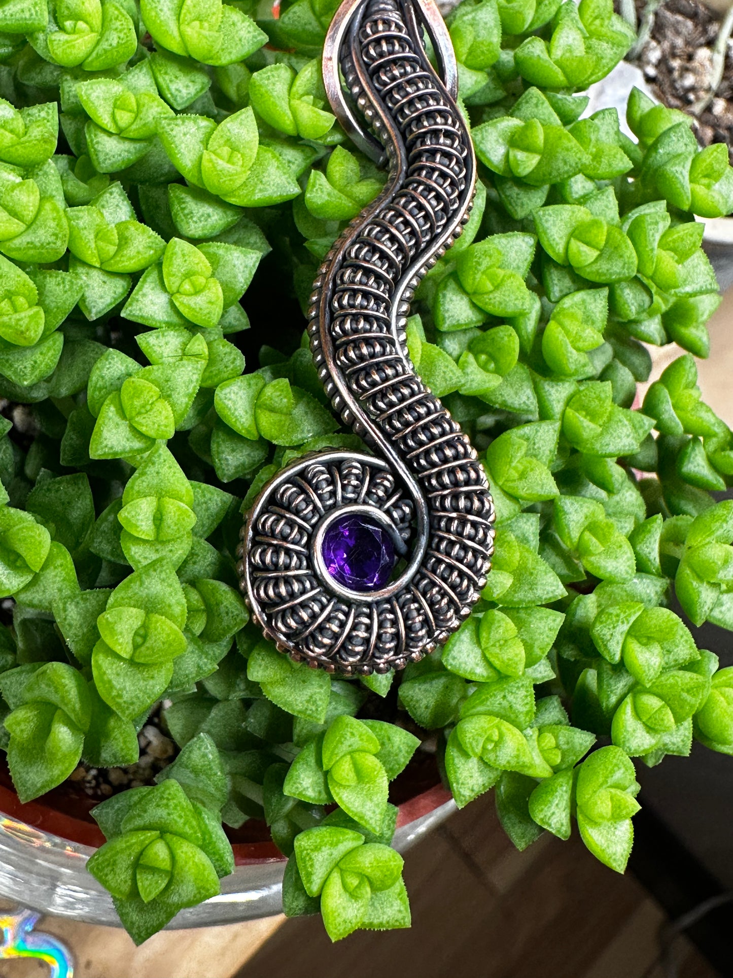 Amethyst snake amulet