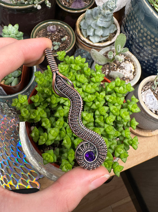 Amethyst snake amulet