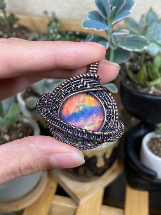 Aurora Opal Saturn amulet